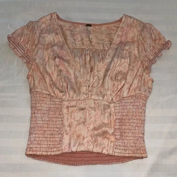 Free People Ruffle Stretch Blouse - Picture 1 of 6